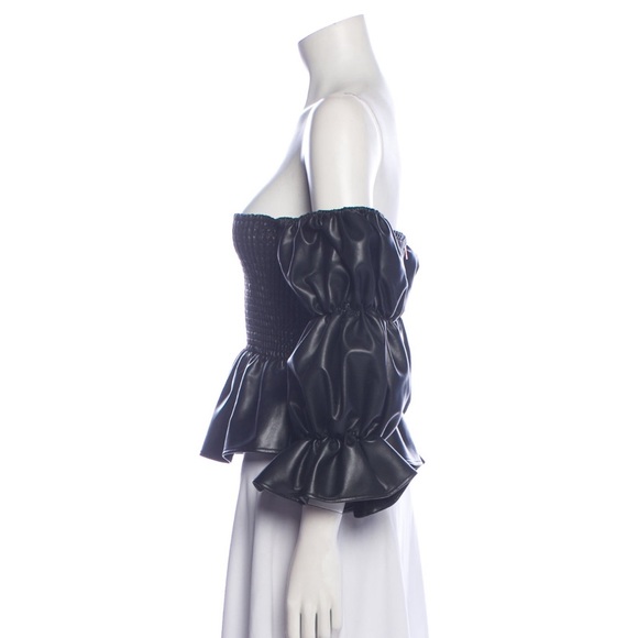 NWT MISA Los Angeles Off The Shoulder Crop Top Size M $68 - Picture 2 of 3